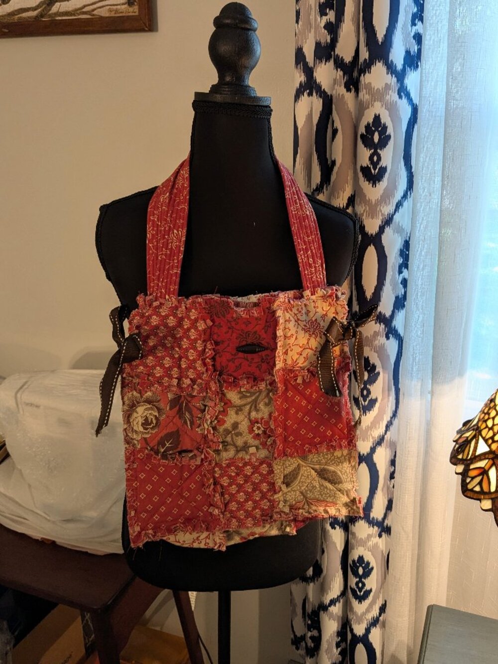 Cute Country Chic Rag Quilt Tote Bag
